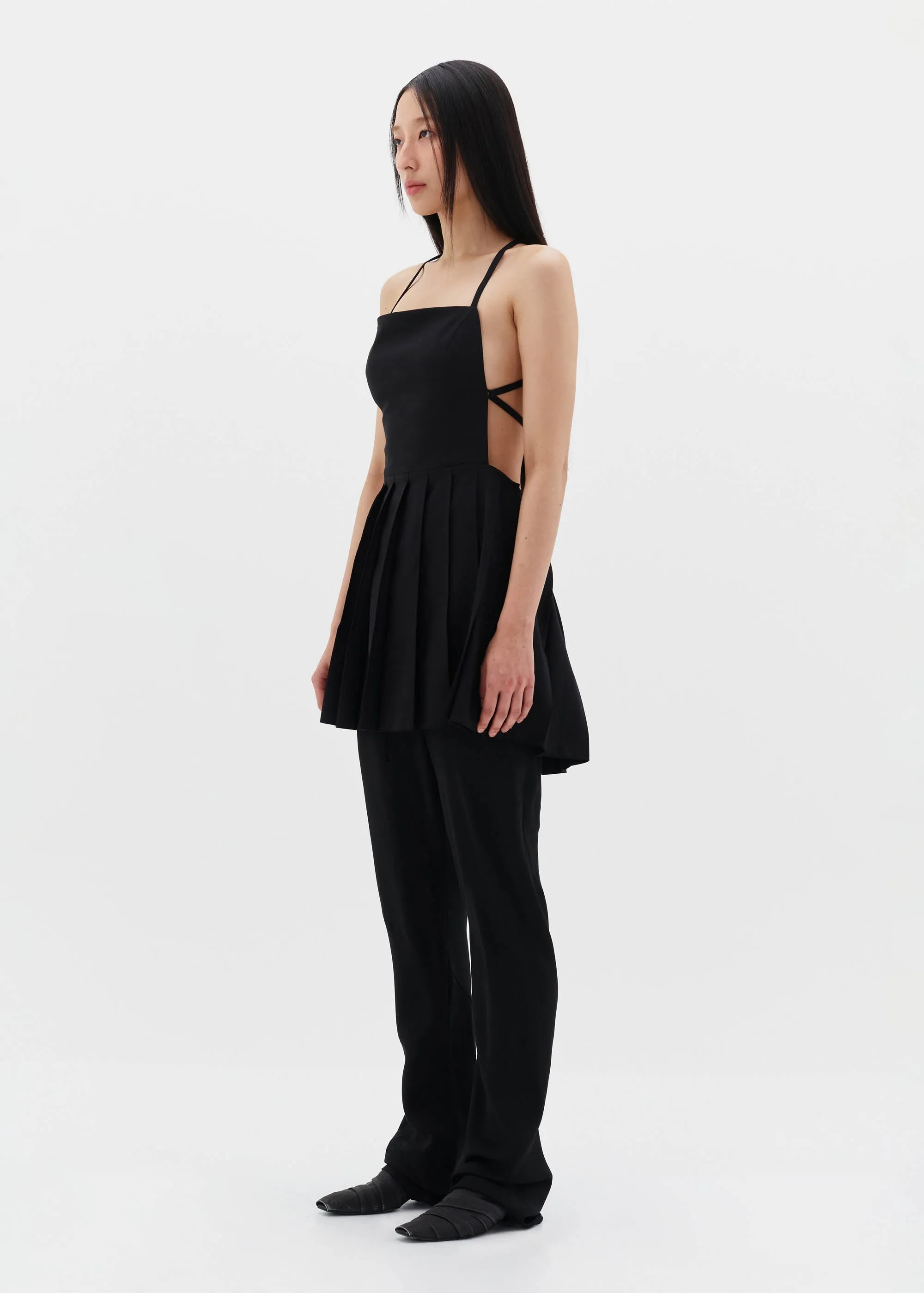 Black Apron Mini Dress