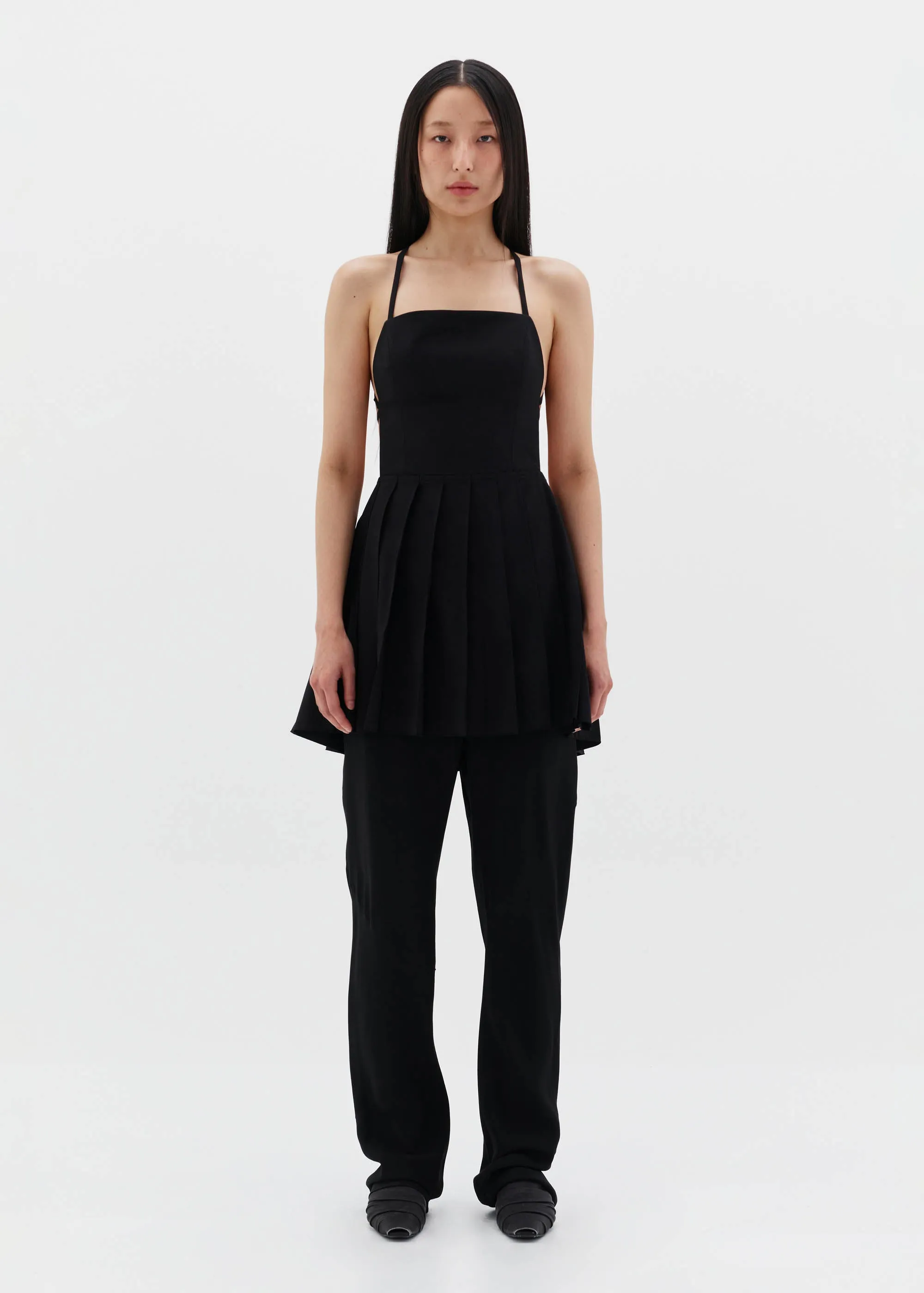 Black Apron Mini Dress