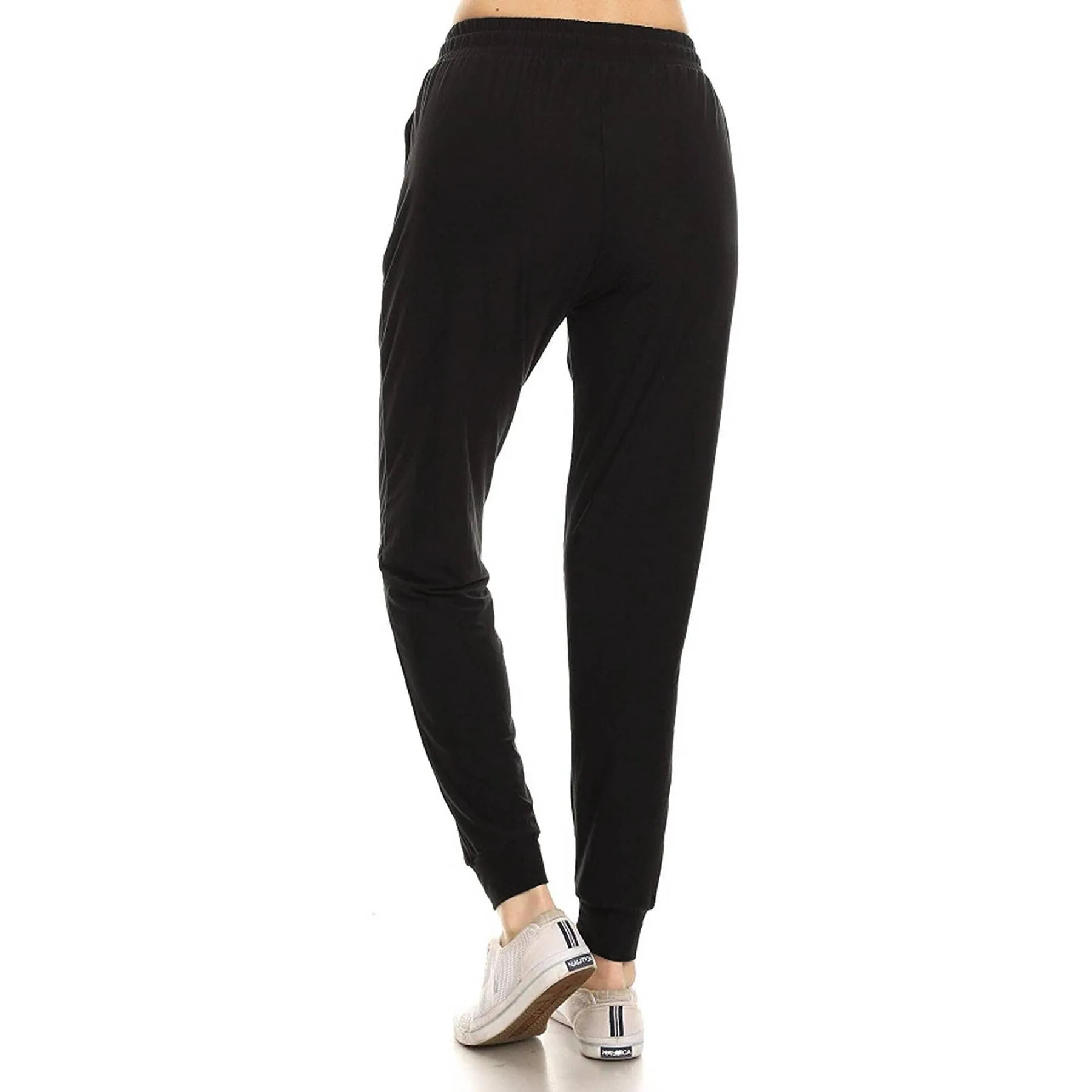 Black Buttery Soft Solid Joggers with Drawstring