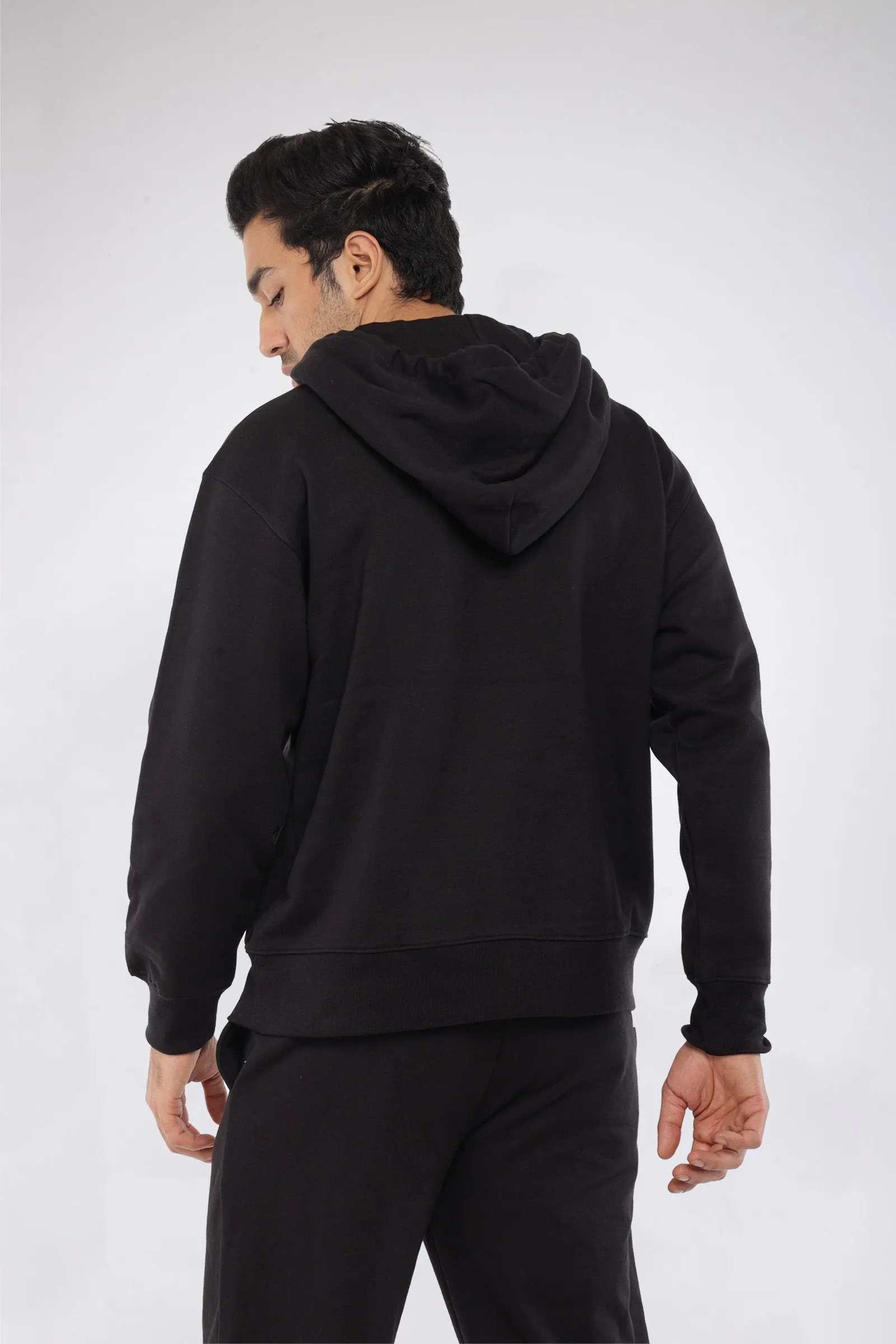Black Signature Oversized Heavyweight Hoodie (Fleece)