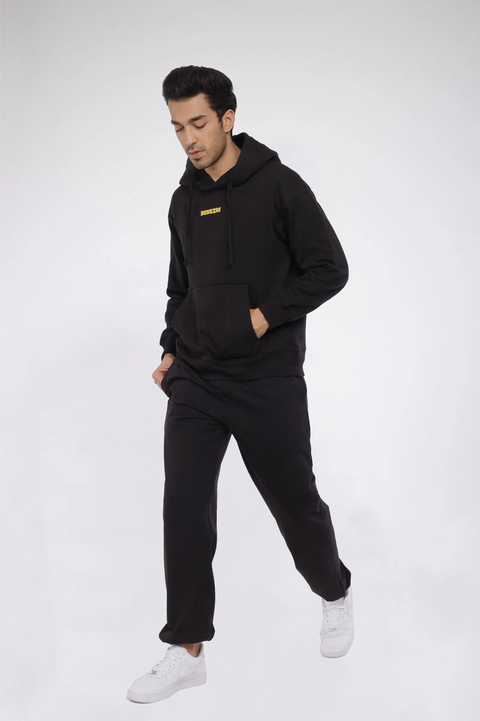 Black Signature Oversized Heavyweight Hoodie (Fleece)