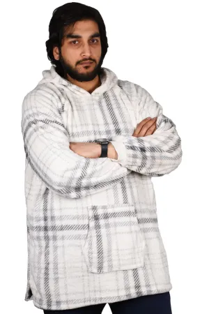 Blanket Oversized Hoodie - Check White
