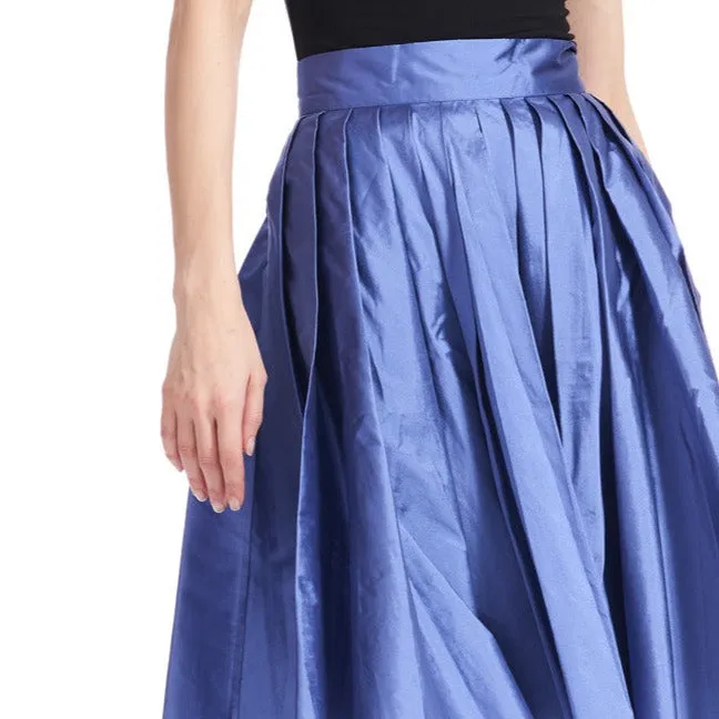 BLUSH TAFFETA TEA LENGTH MIDI SKIRT