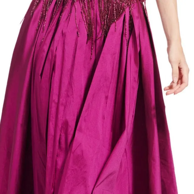 BLUSH TAFFETA TEA LENGTH MIDI SKIRT