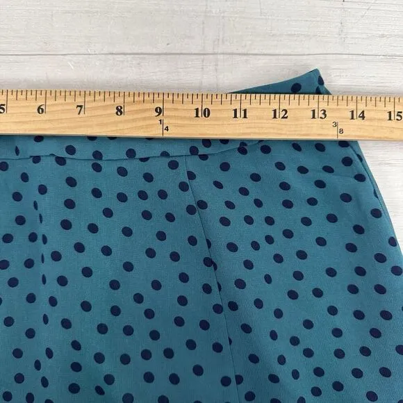 Boden Serena Midi Skirt US 4P Green Polka Dot Chiffon Flare A Line Flowy NWT