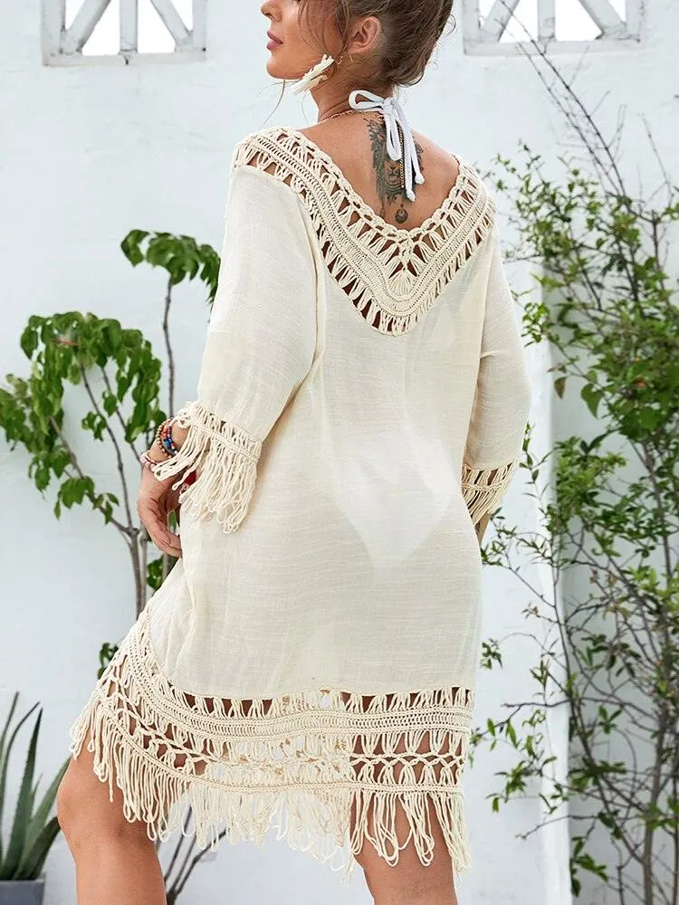 Bohemian Dress Cover Up with Tassels