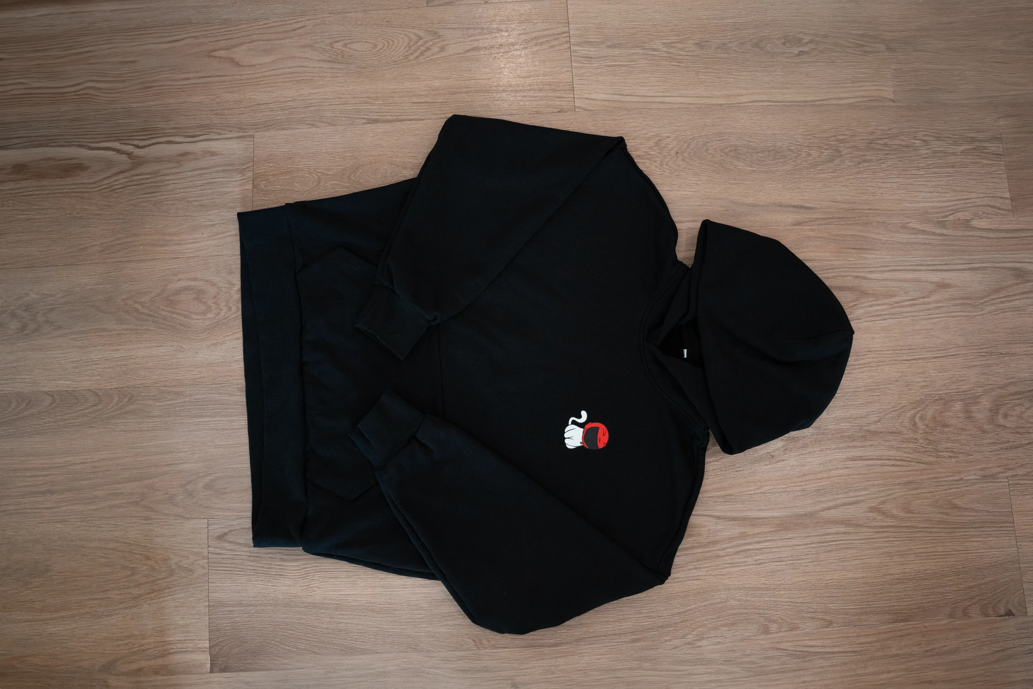 Bongo Heavyweight Helmet Cat Hoodie (Black)