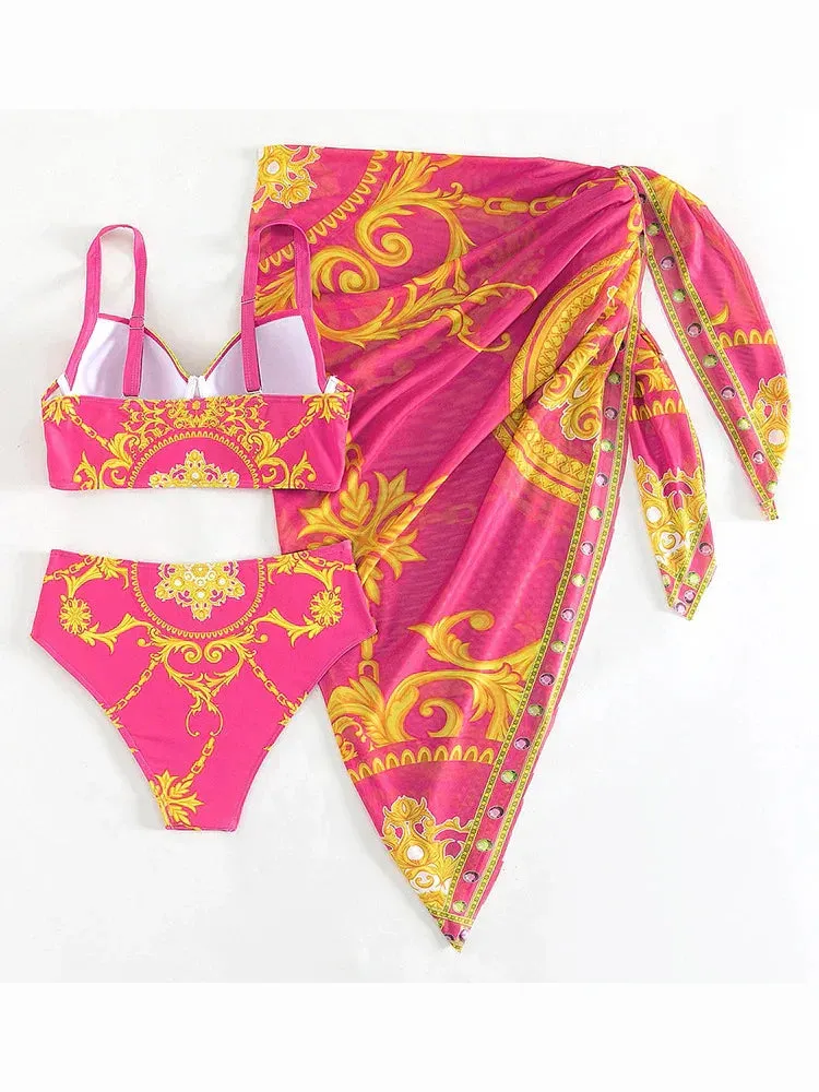 Borghild® | Bohemian Push-Up Swimwear With Cover-Up