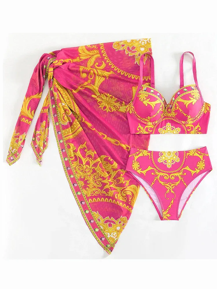 Borghild® | Bohemian Push-Up Swimwear With Cover-Up
