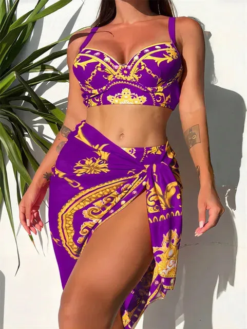 Borghild® | Bohemian Push-Up Swimwear With Cover-Up