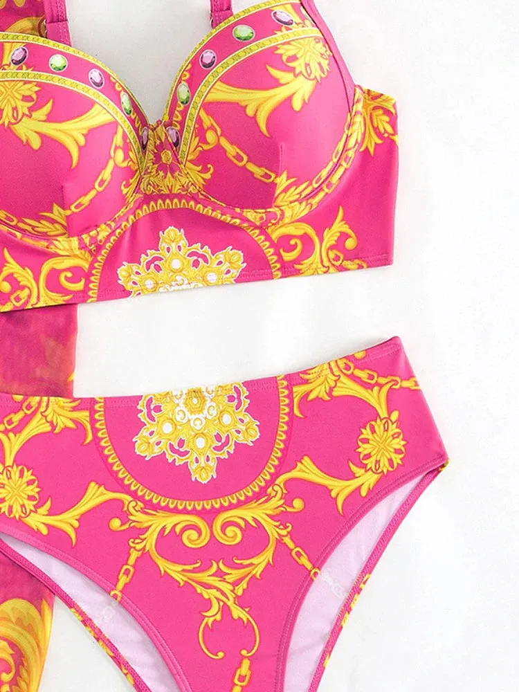 Borghild® | Bohemian Push-Up Swimwear With Cover-Up