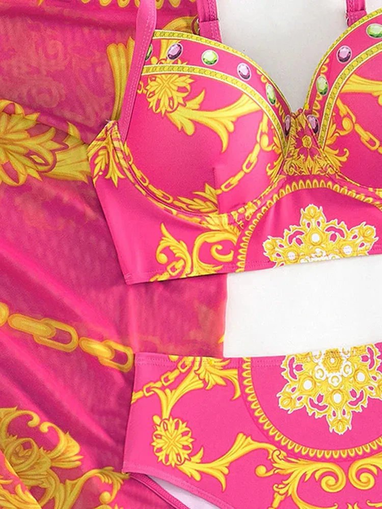 Borghild® | Bohemian Push-Up Swimwear With Cover-Up