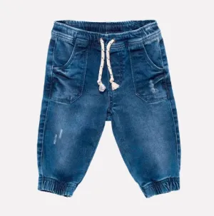Boys Drawstring Denim Joggers