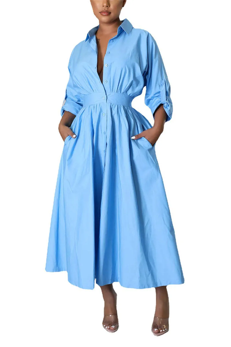 BR3110 Long Sleeve Fit and Flare Dress