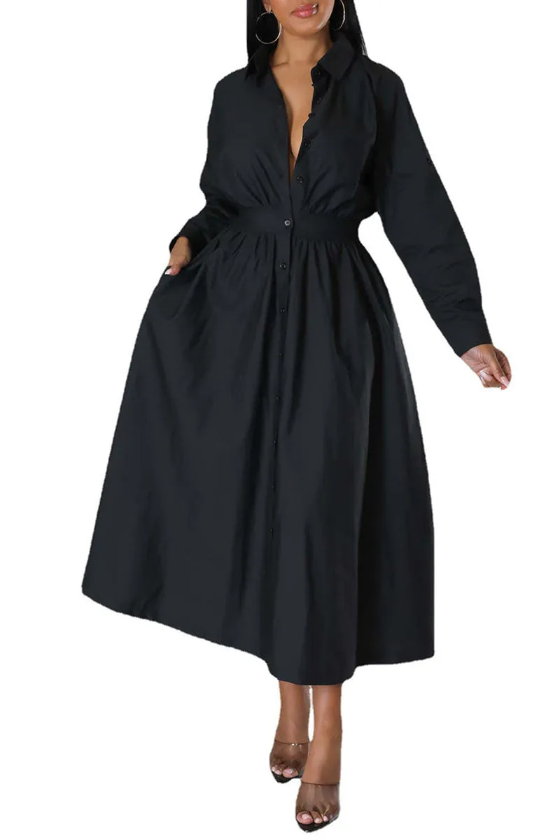 BR3110 Long Sleeve Fit and Flare Dress