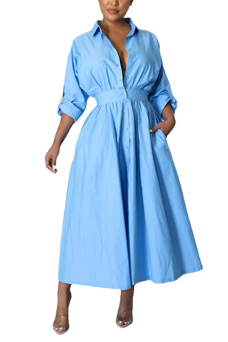 BR3110 Long Sleeve Fit and Flare Dress