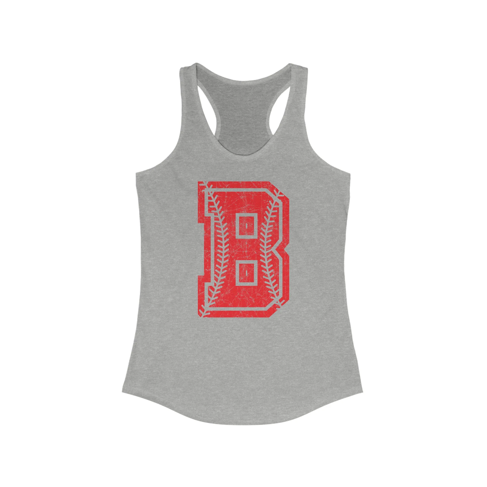 Braves Distressed Baseball Women's Ideal Racerback Tank