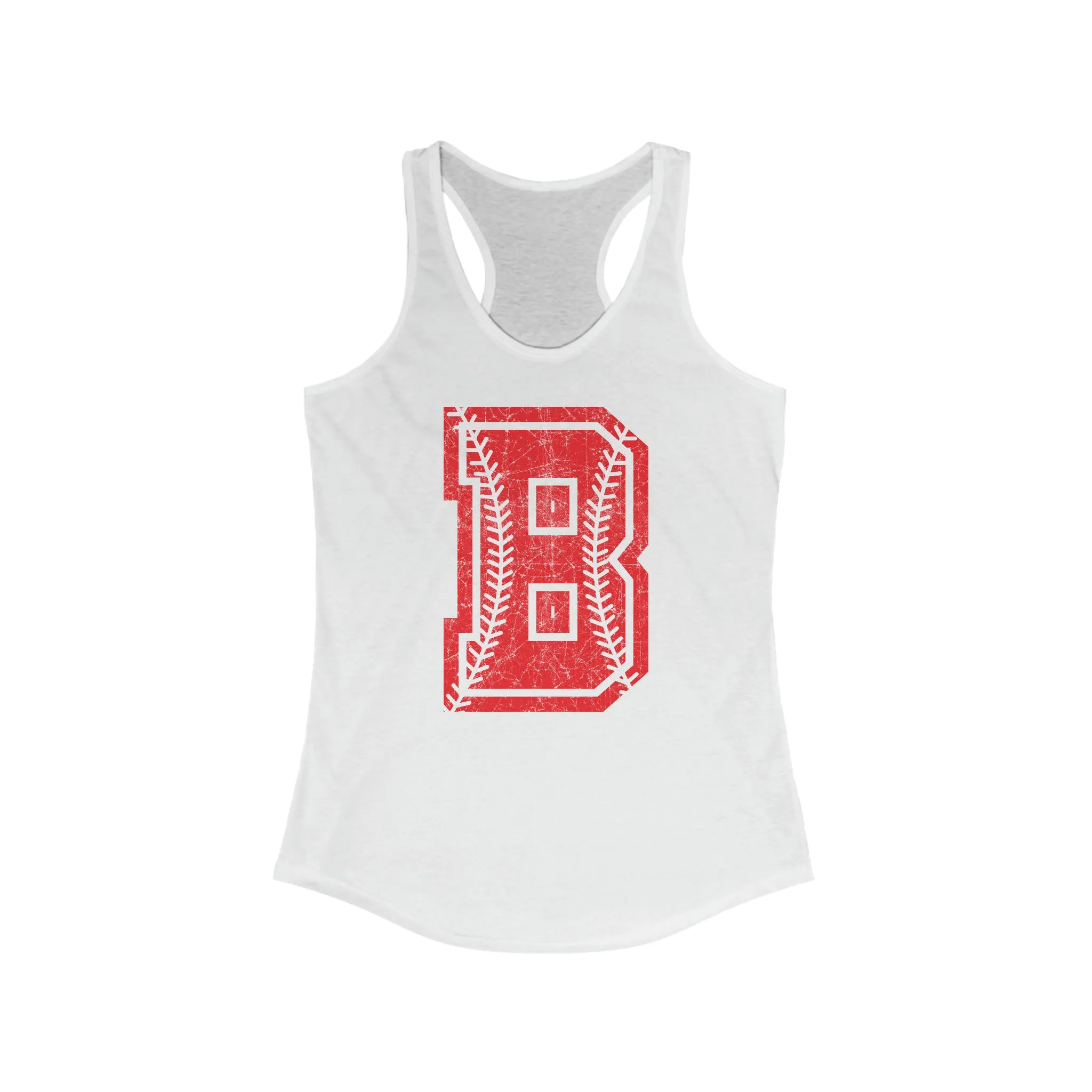 Braves Distressed Baseball Women's Ideal Racerback Tank