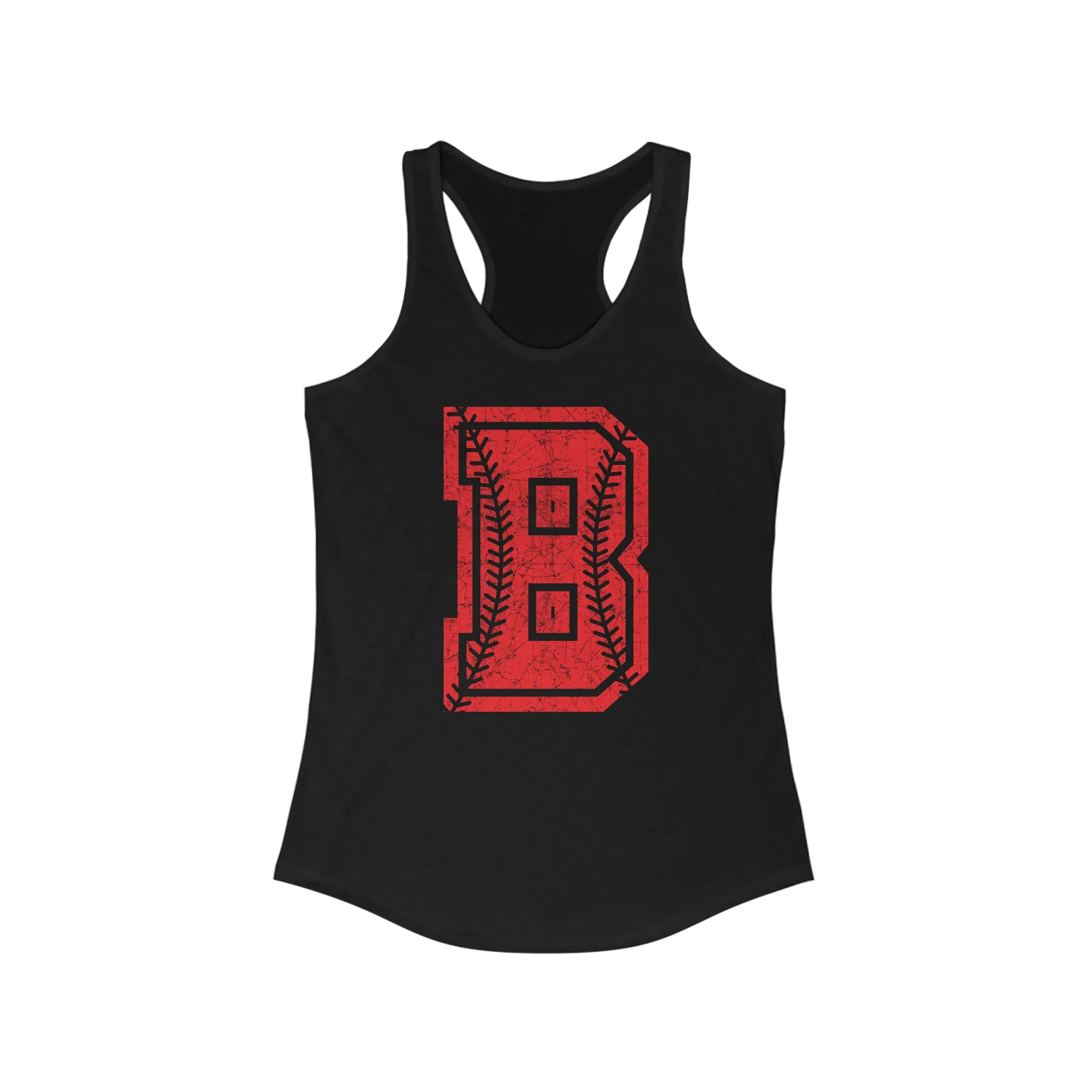 Braves Distressed Baseball Women's Ideal Racerback Tank
