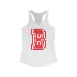 Braves Distressed Baseball Women's Ideal Racerback Tank