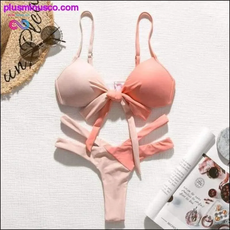 Brazilian Neon Bandage Push-Up High Cut Swimsuit
