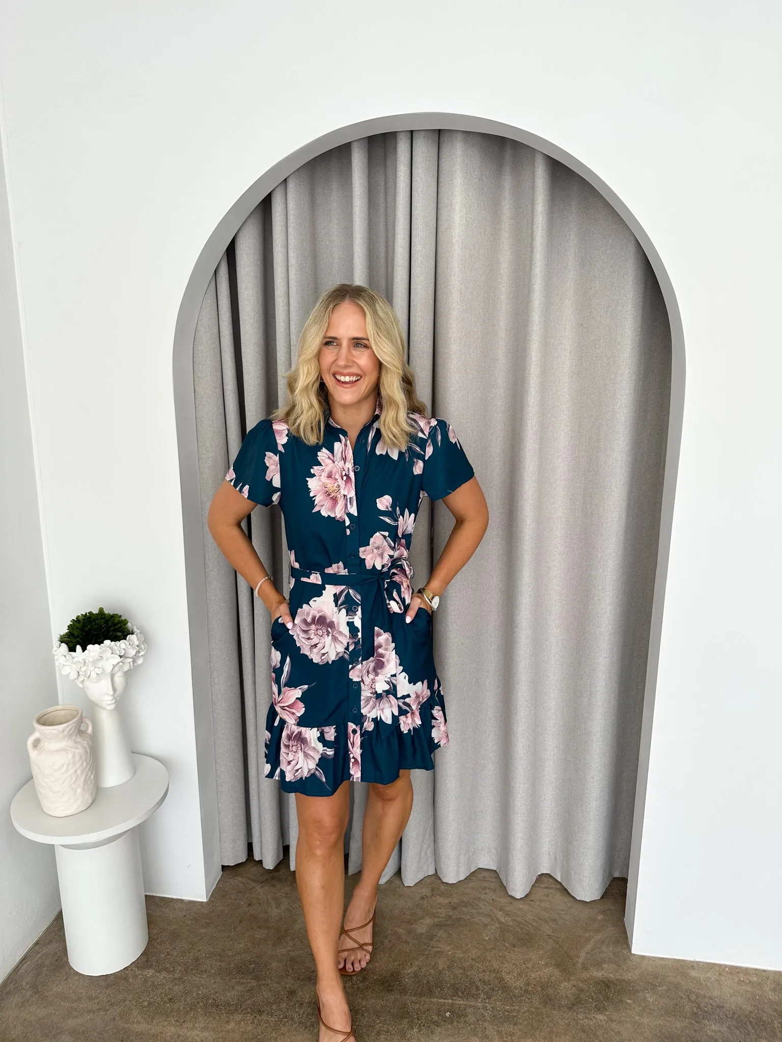 Candice Dress- Crystal Teal