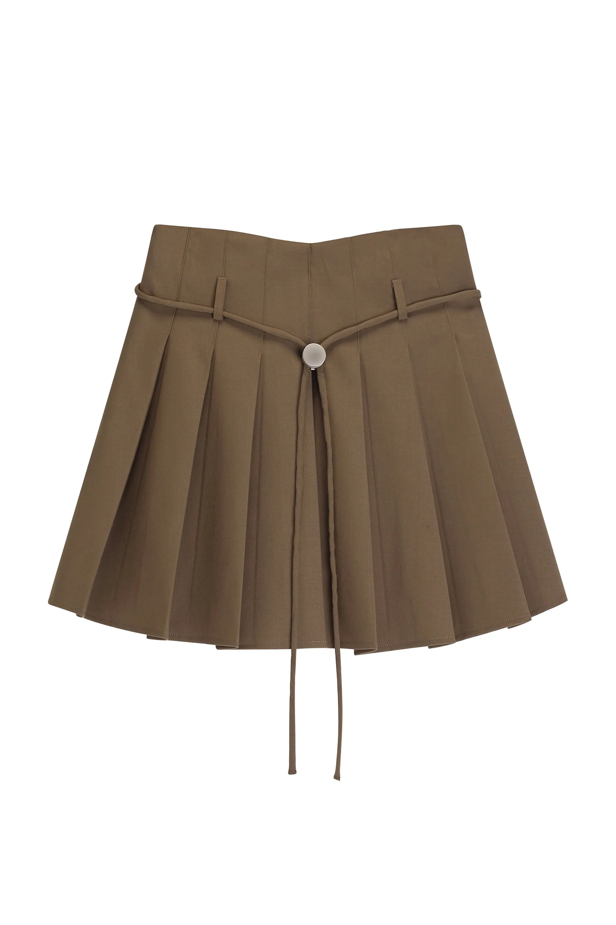 Cappuccino Pleated Mini Skirt