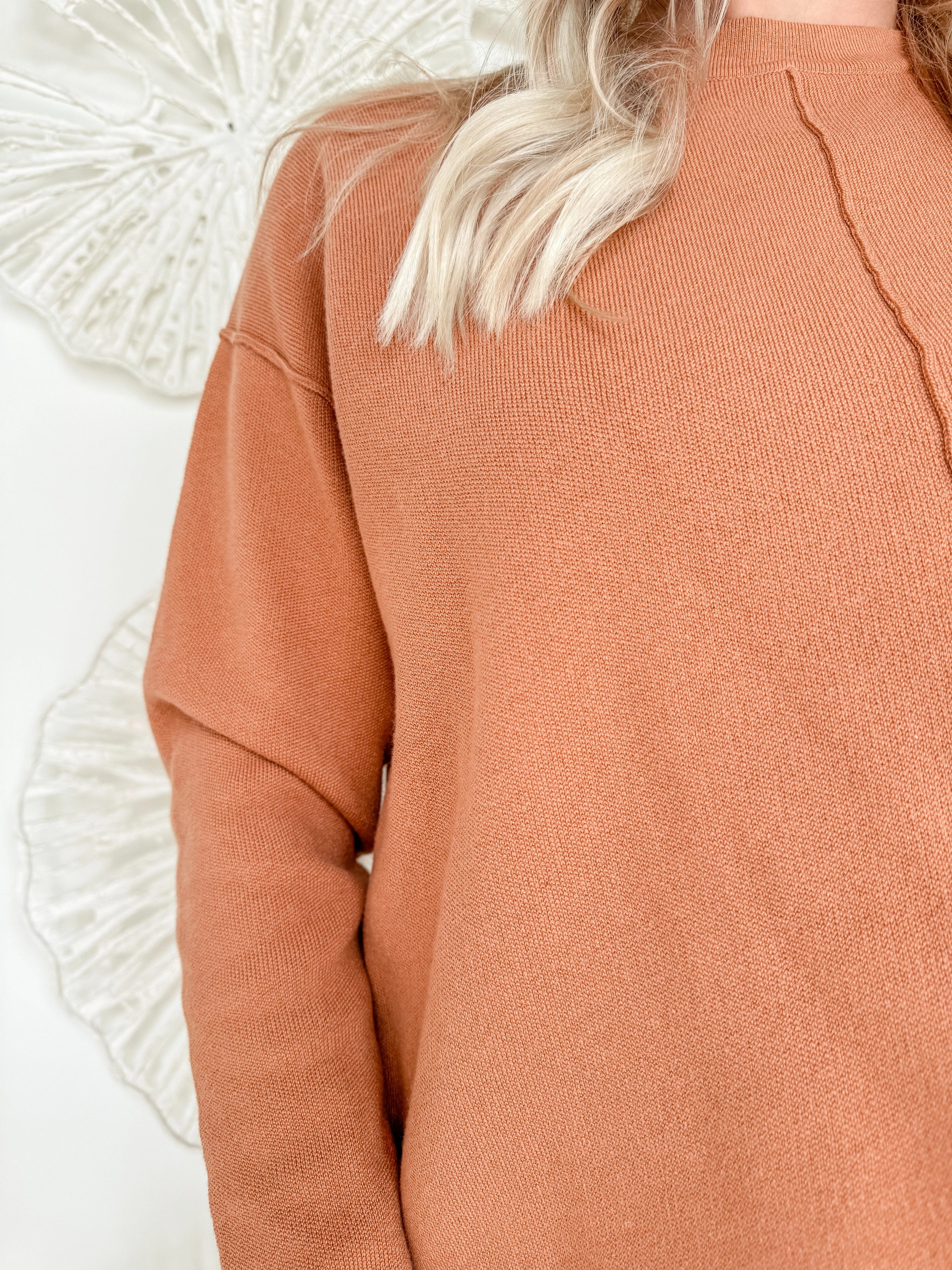 Caramel Front Seam Sweater