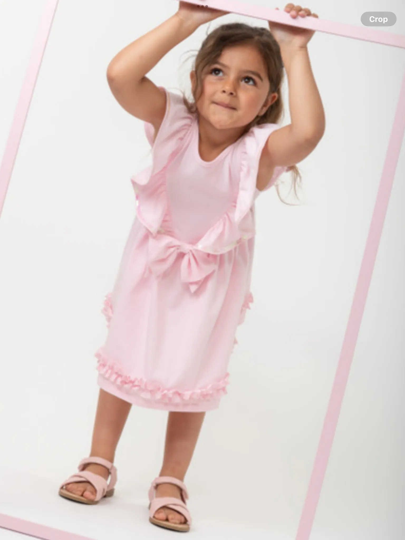 CARAMELO 342178 PINK ELEVATED ESSENTIALS RUFFLE DRESS   012584.
