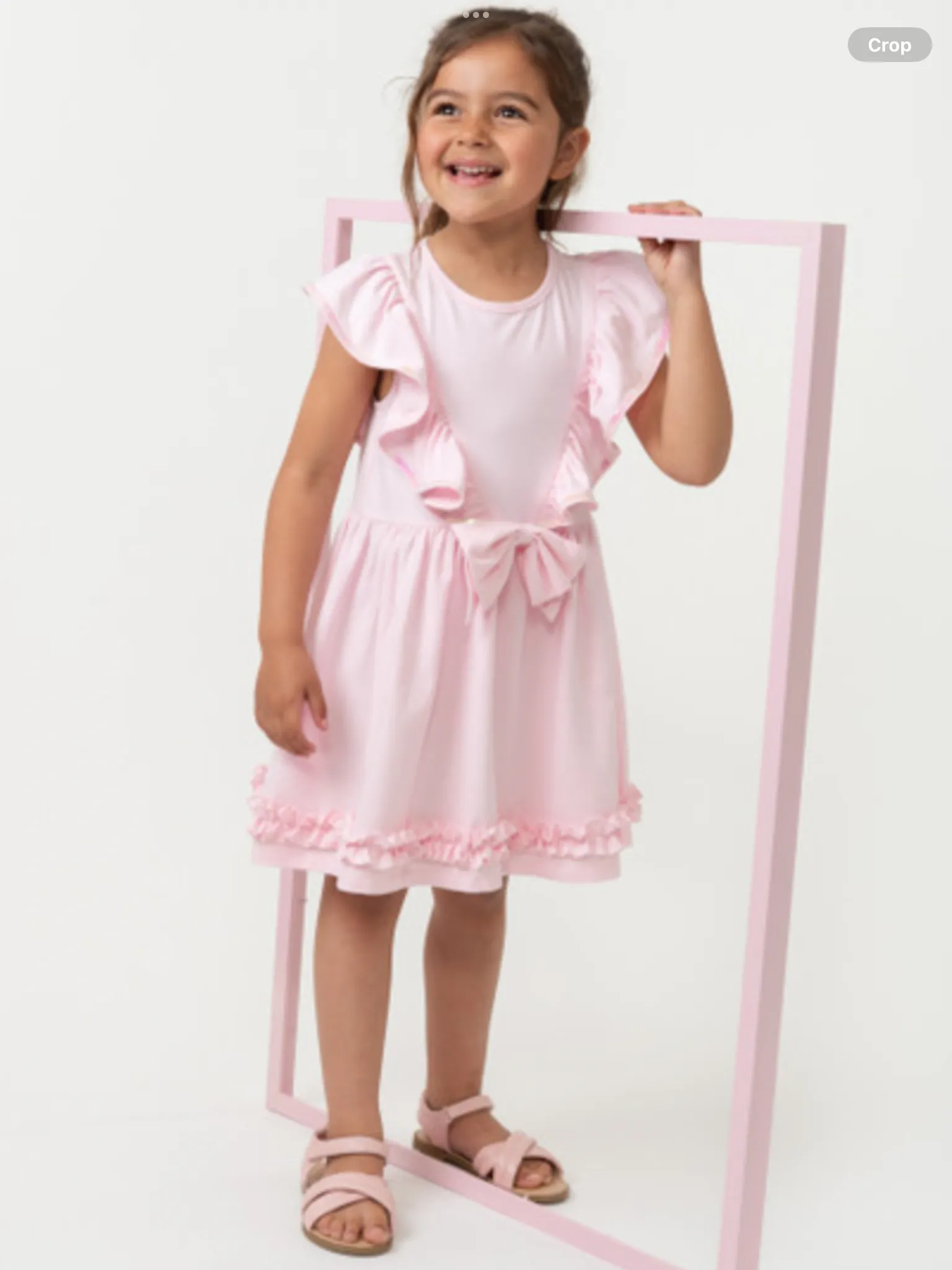 CARAMELO 342178 PINK ELEVATED ESSENTIALS RUFFLE DRESS   012584.