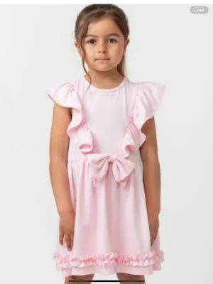 CARAMELO 342178 PINK ELEVATED ESSENTIALS RUFFLE DRESS   012584.