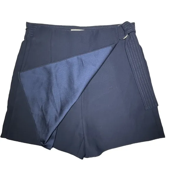 CARVEN Paris | Navy Mini Pleated Wrap Bow Skort Skirt Shorts