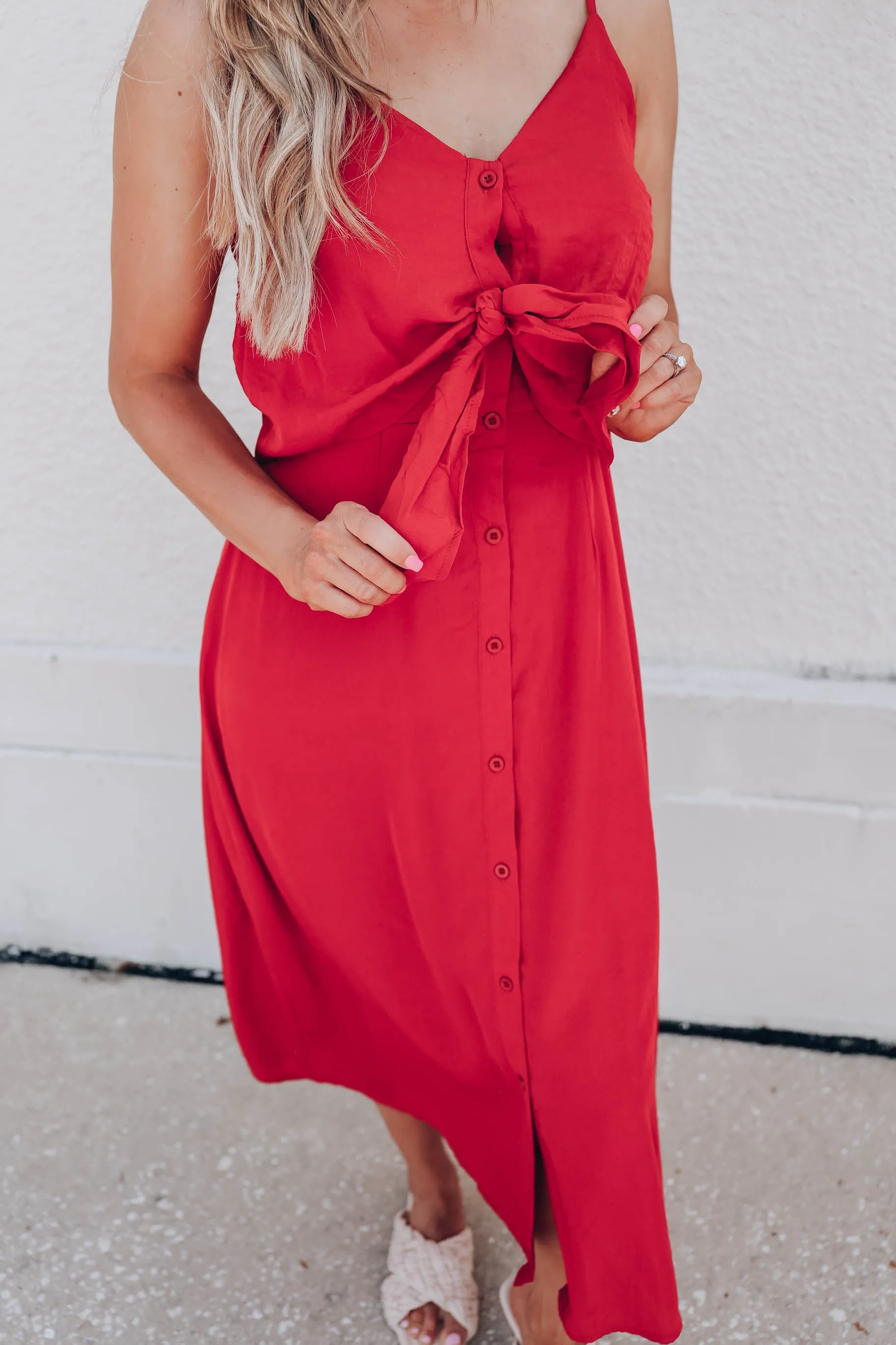 Cerise Midi Dress - Scarlet