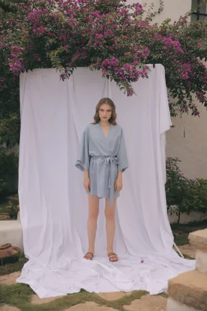 CORFU Linen Robe Dress (Serenity Blue Linen)