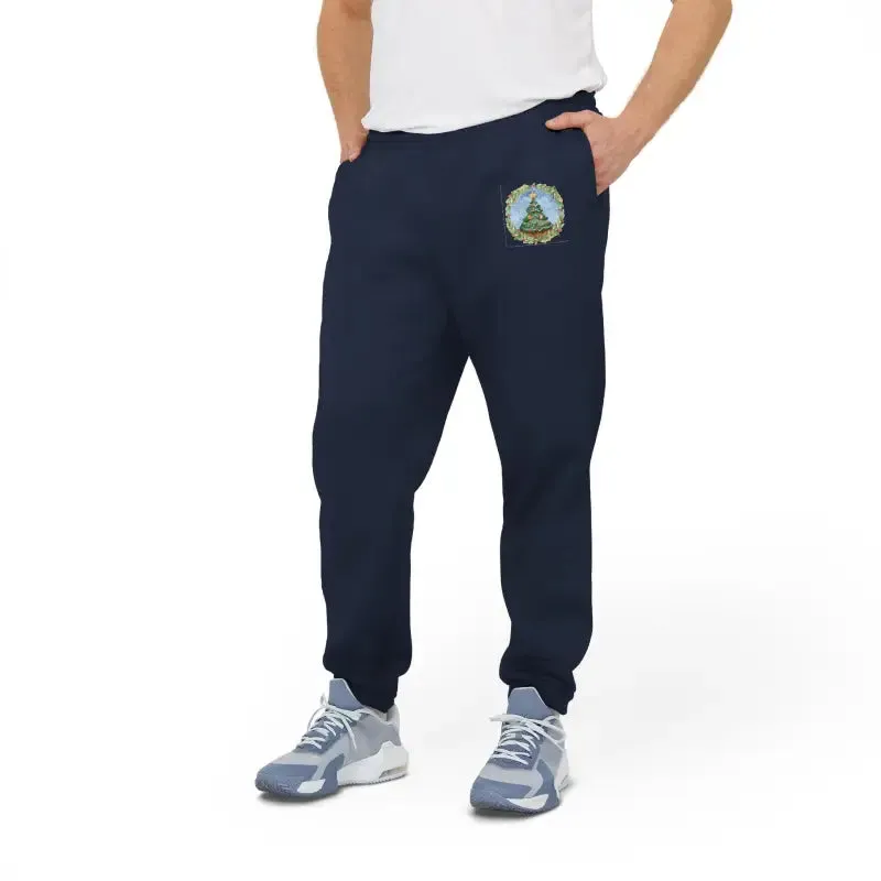 Cozy Christmas Tree Adidas Fleece Joggers