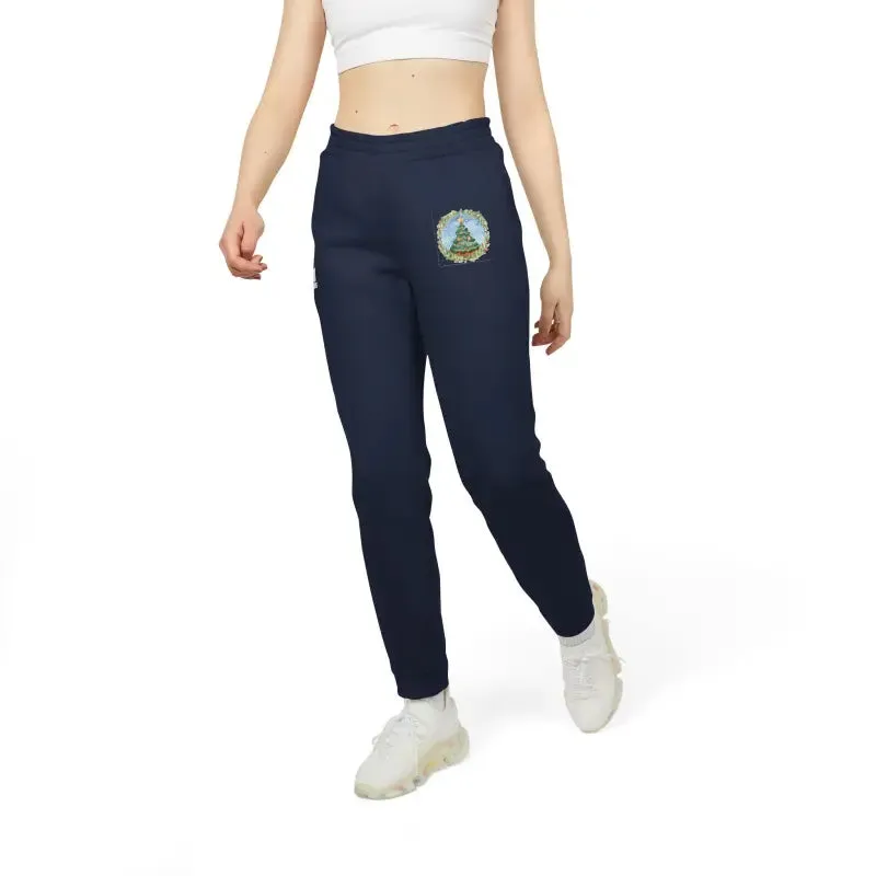 Cozy Christmas Tree Adidas Fleece Joggers