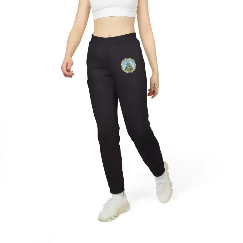 Cozy Christmas Tree Adidas Fleece Joggers