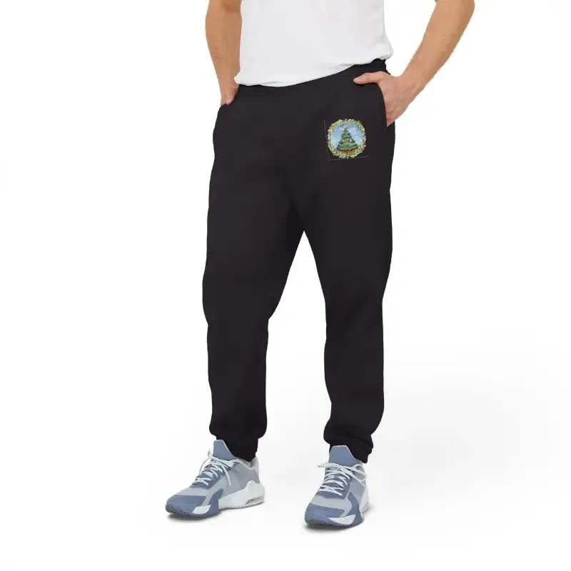 Cozy Christmas Tree Adidas Fleece Joggers