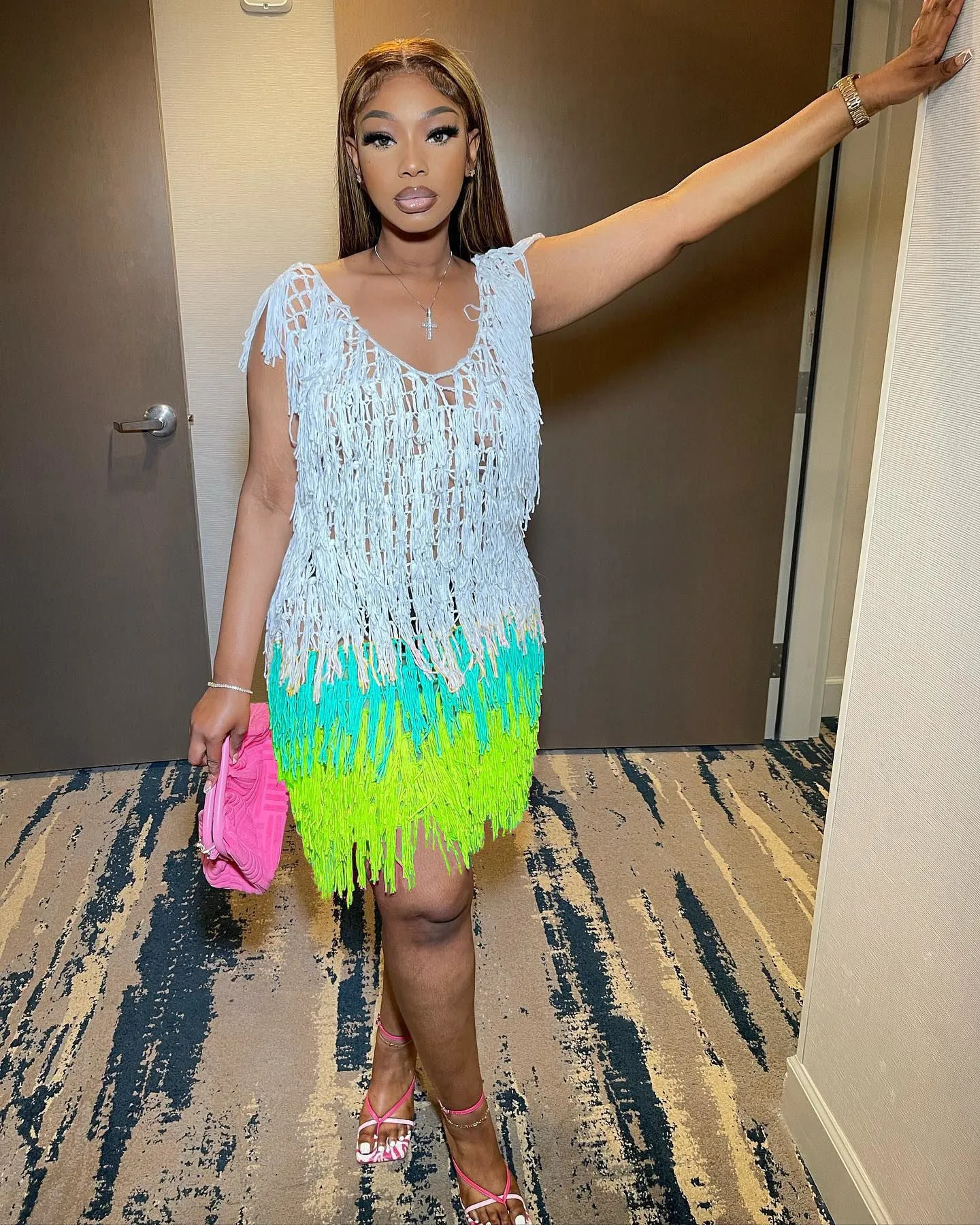 Crochet Knitted Tassel Beach Cover Up Dress
