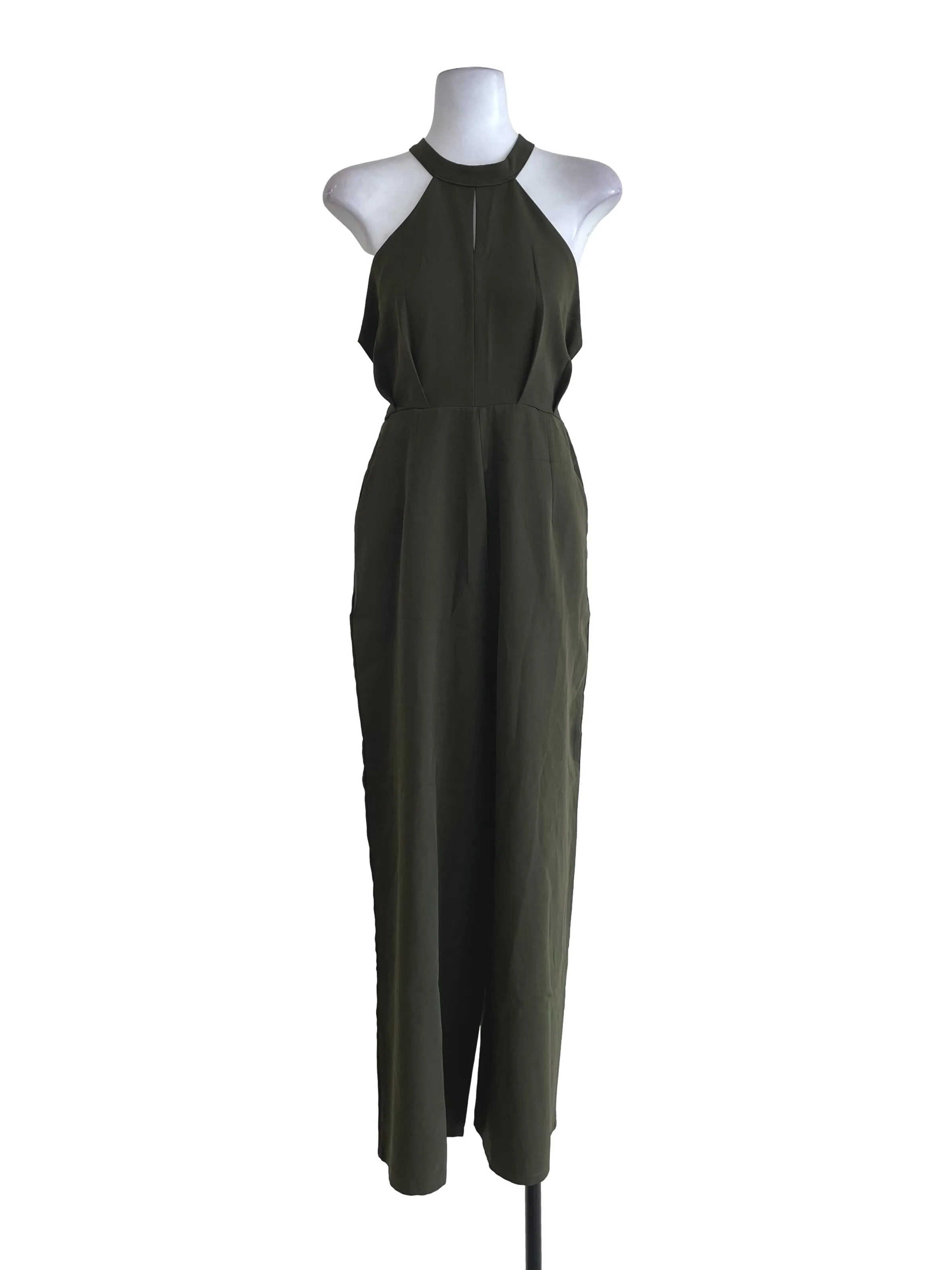 Crocodile Green Halter Neck Jumpsuit