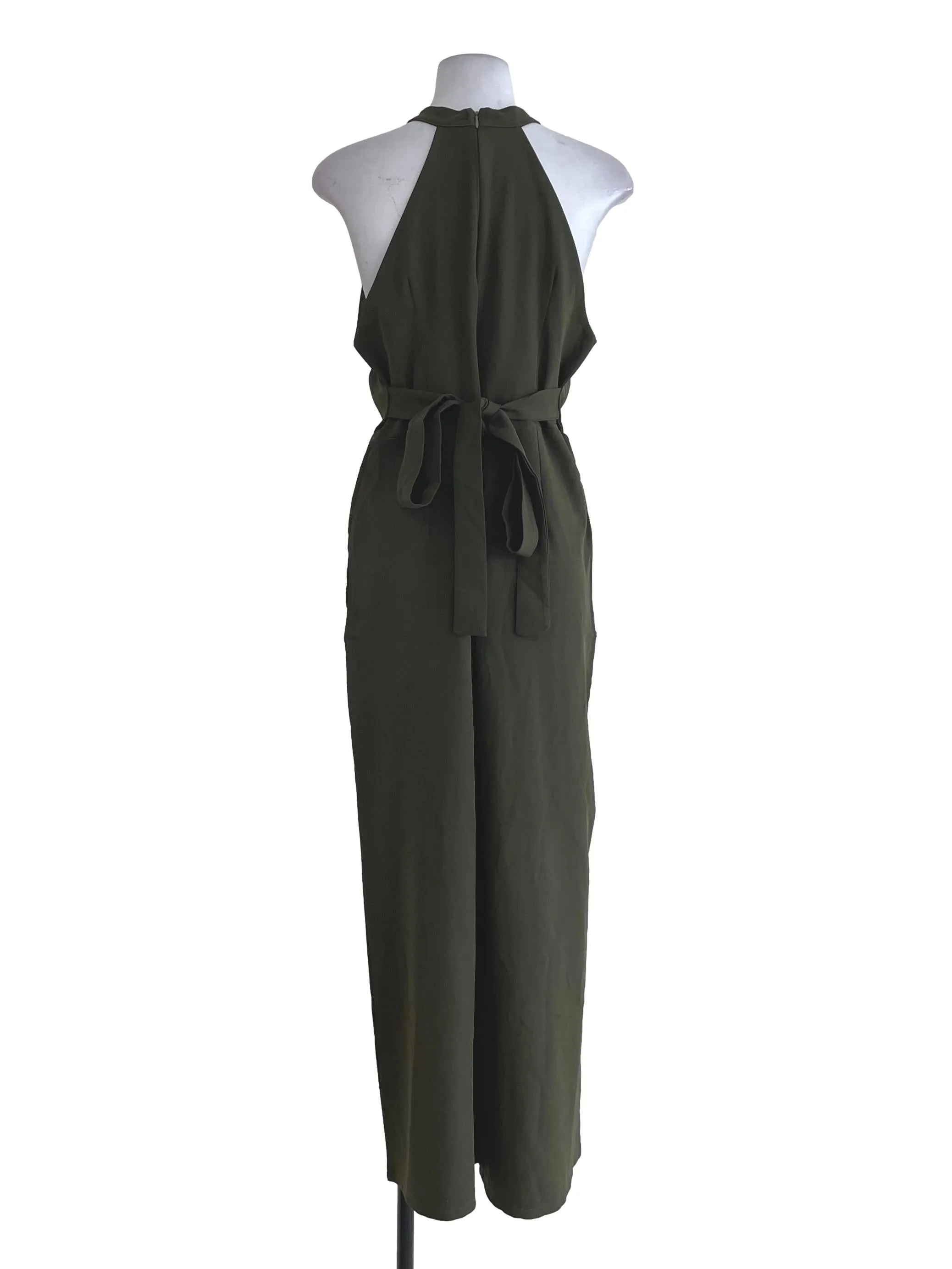 Crocodile Green Halter Neck Jumpsuit