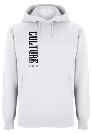 Culture Couture Vertical Text Hoodie/White