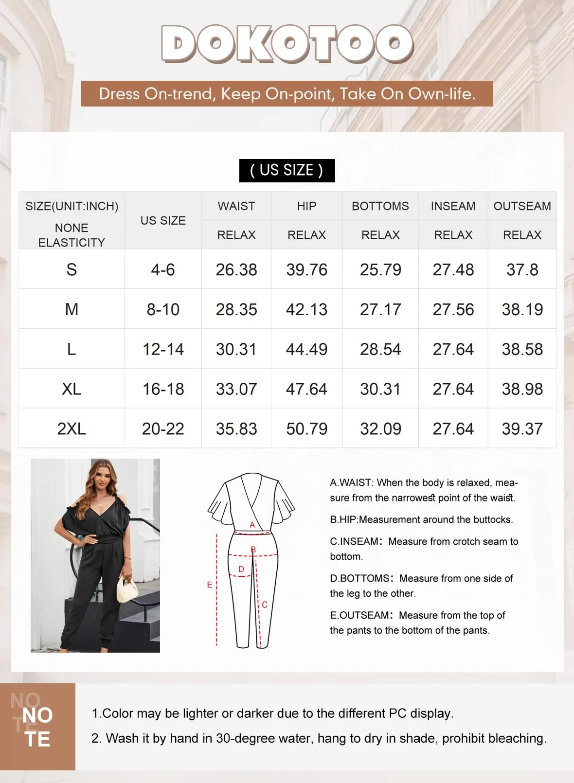 Dokotoo Jumpsuit for Womens Dressy Casual 2024 Wrap V Neck Formal One Piece Cruise Outfits Long Romper Elastic Waist Cold Shoulder with Pockets Outfits