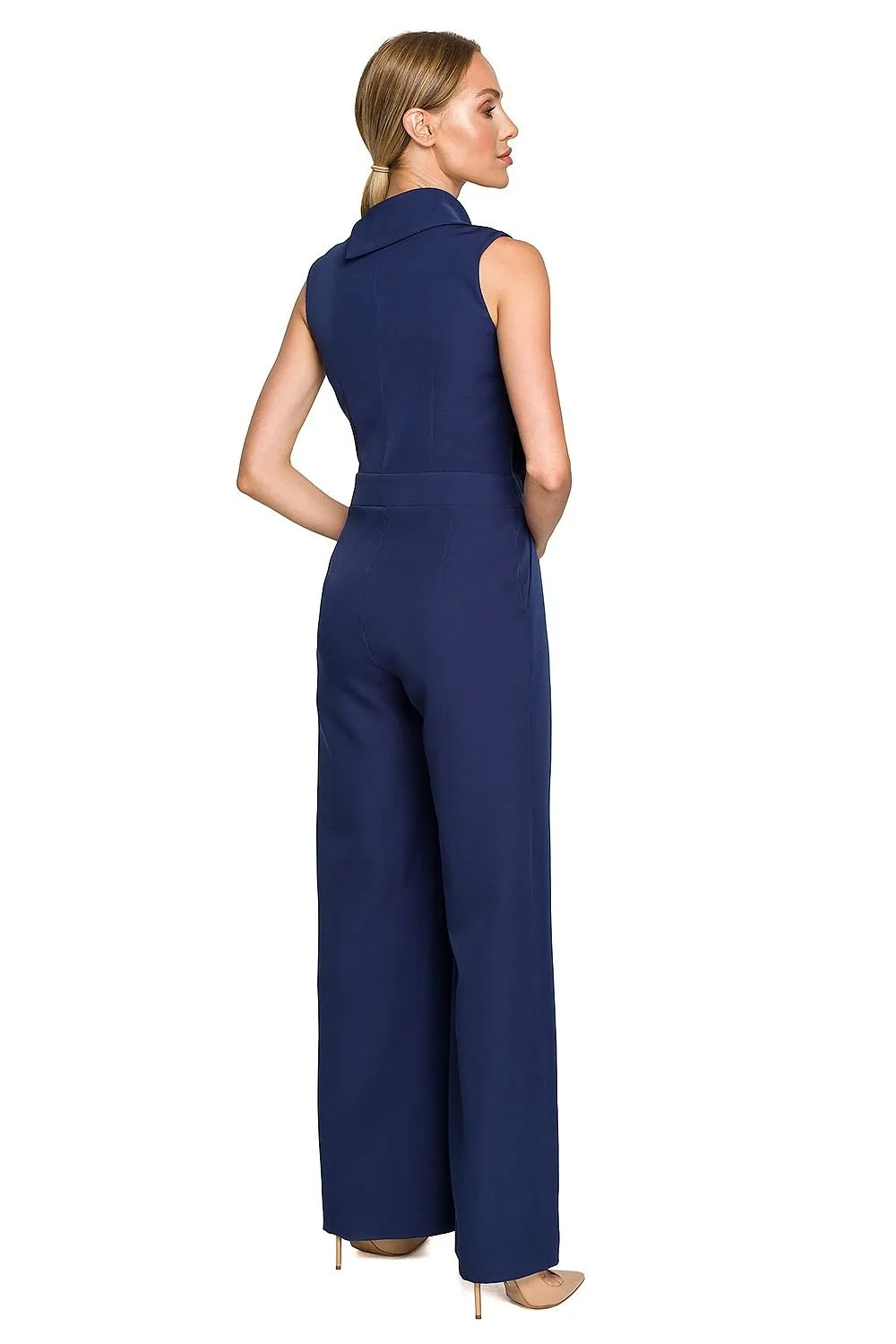 Elegant double decorative front formal jumpsuit