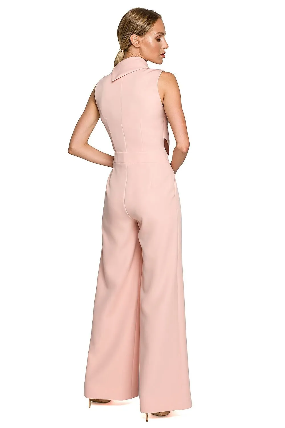 Elegant double decorative front formal jumpsuit