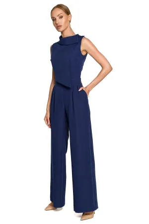 Elegant double decorative front formal jumpsuit