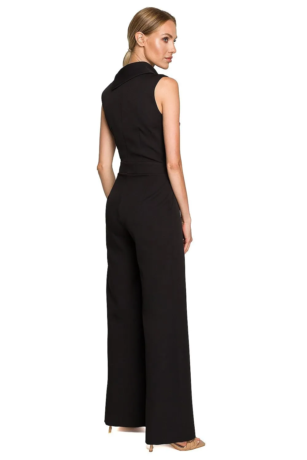 Elegant double decorative front formal jumpsuit