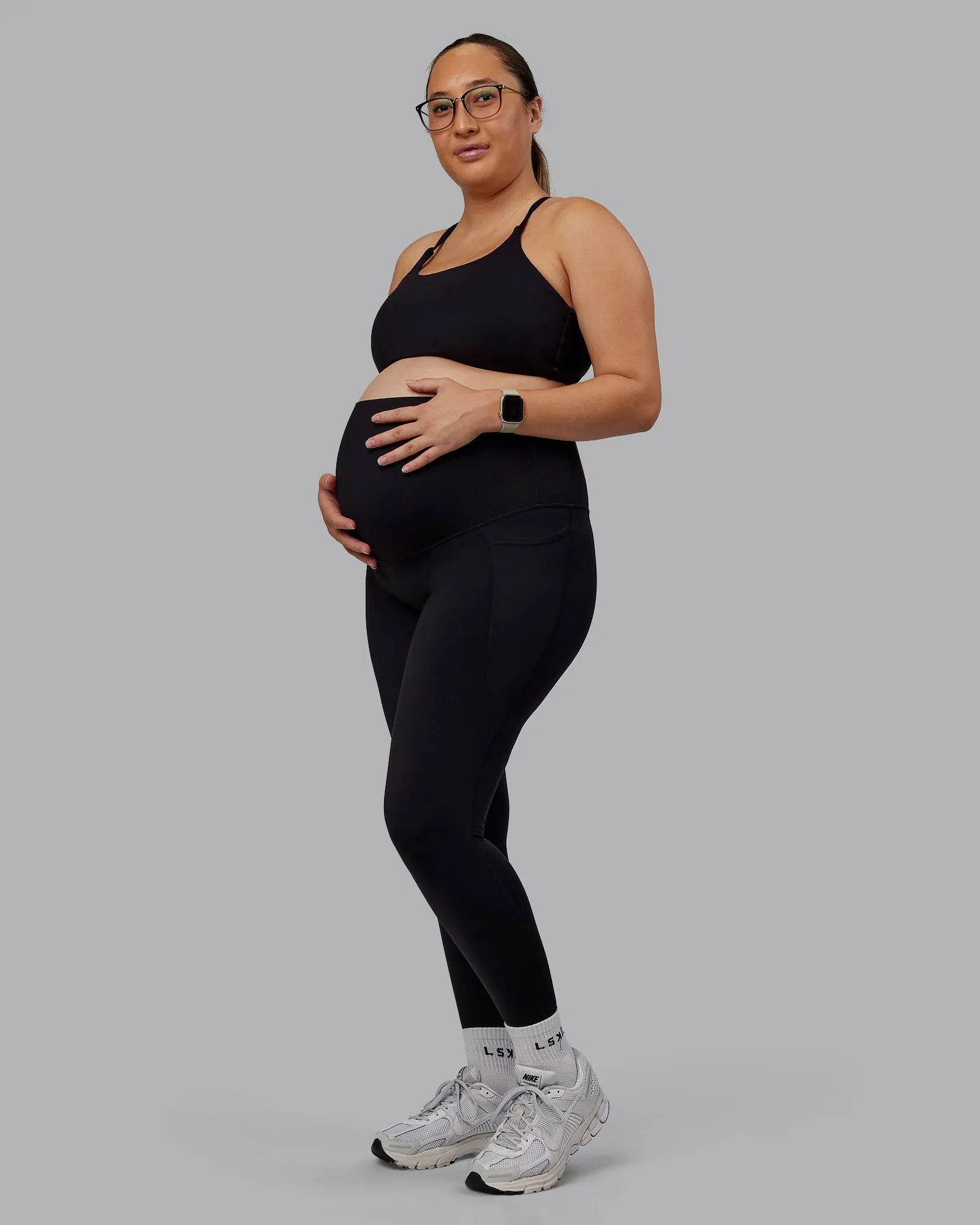 Elixir Maternity Full Length Tights With Pockets - Black