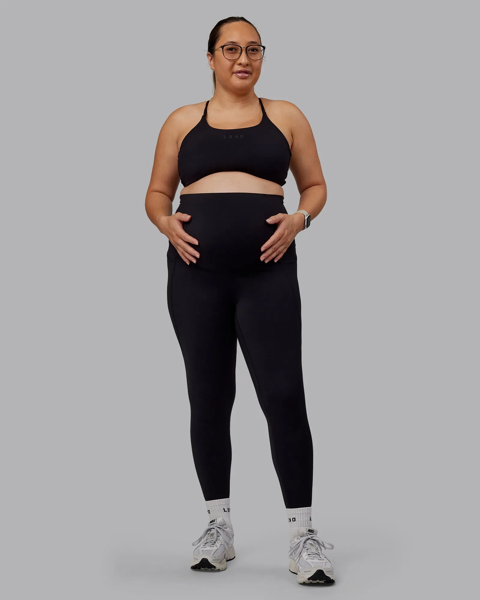 Elixir Maternity Full Length Tights With Pockets - Black
