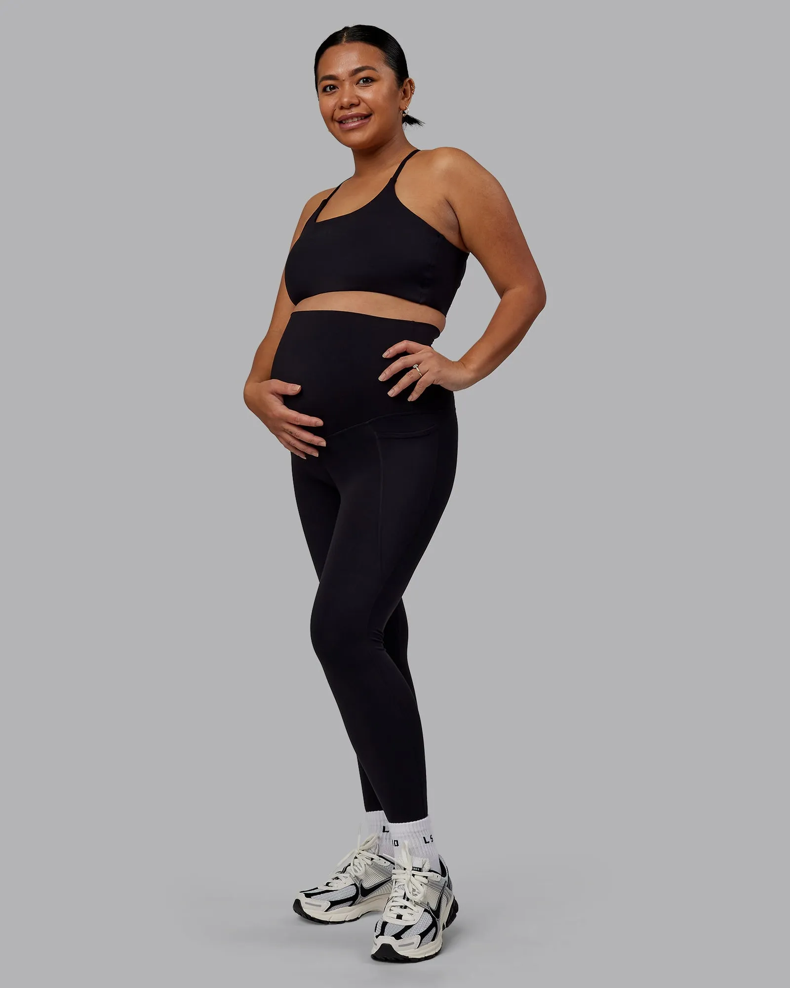 Elixir Maternity Full Length Tights With Pockets - Black